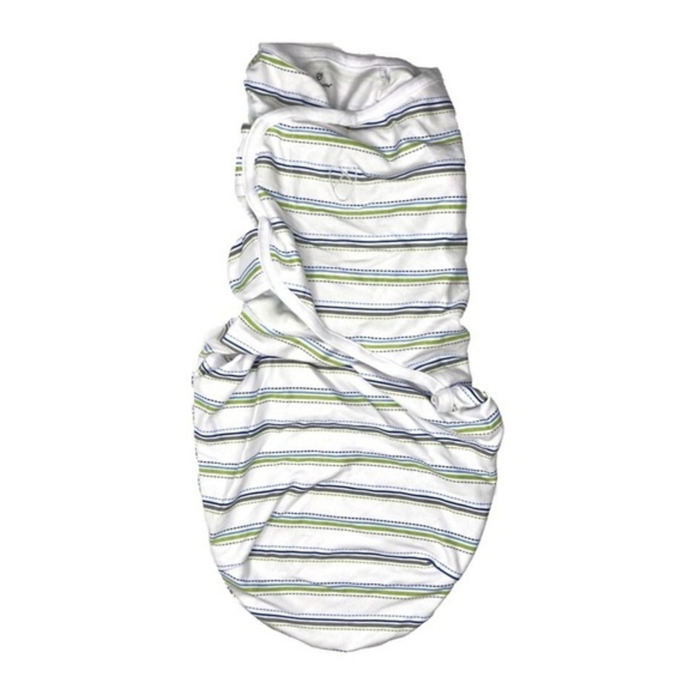 Swaddleme Striped Swaddle White Green Blue Large